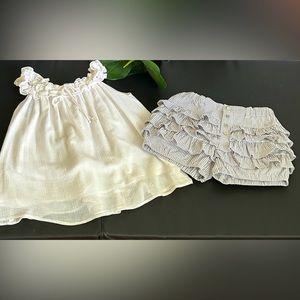 Girls Boutique  LA FAUTE A VOLTAIRE Top POM PONETTE Ruffle Shorts 8 9